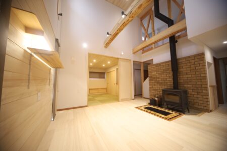 薪ストーブの裏側